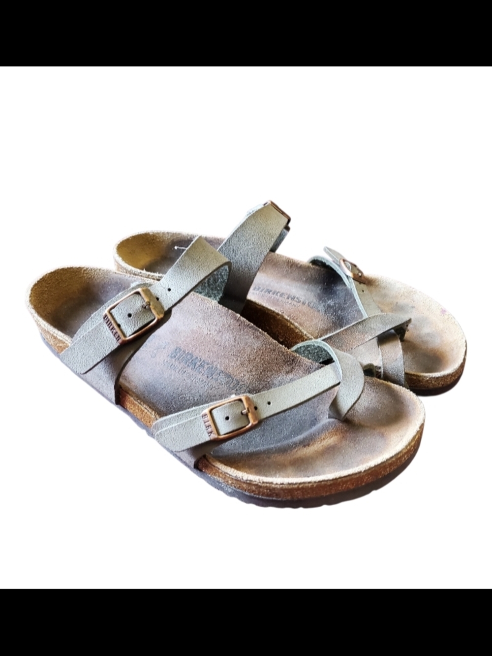 Womens Birkenstock Two-Strap Suede Footbed Sandals - SIZE 40